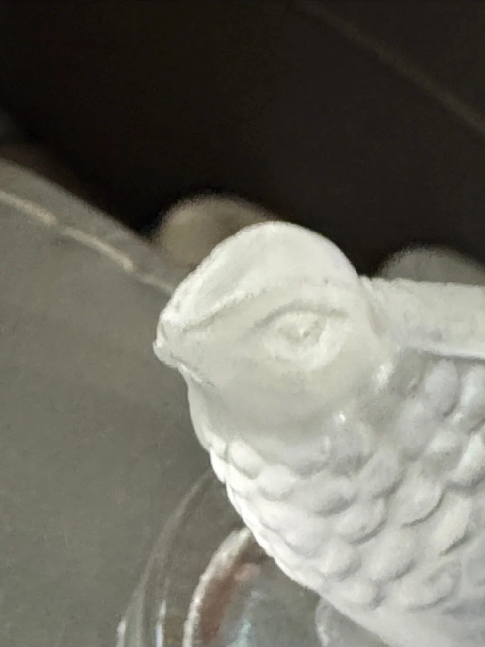 France style Crystal Quail Frosted and Clear Base Paperweight 2.5”tall